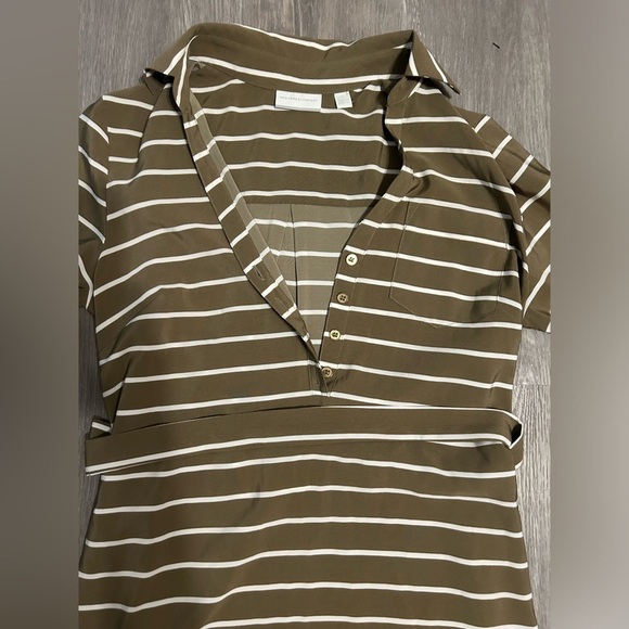 Olive green and white dress - Picture 2 of 5